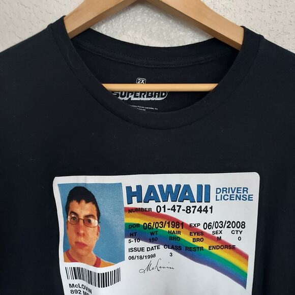 Superbad McLovin Hawaii ID Short Sleeve Graphic Tee Size 2X - Picture 3 of 5